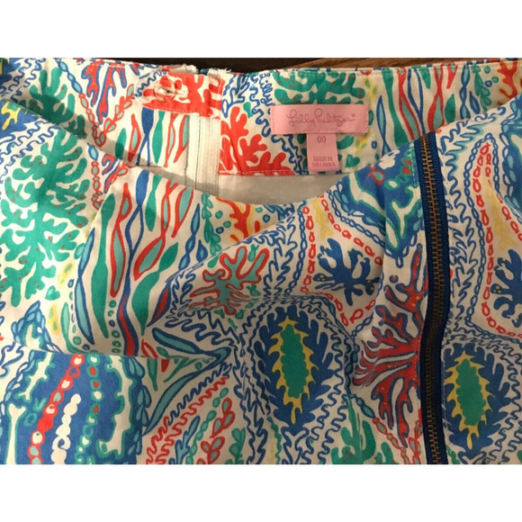 Lilly Pulitzer Auden Multi Color Let Minnow Print Skort with Zipper - Size 00 - Picture 7 of 10